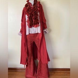 Shein front tie duster with elasticized ballon sleeves.